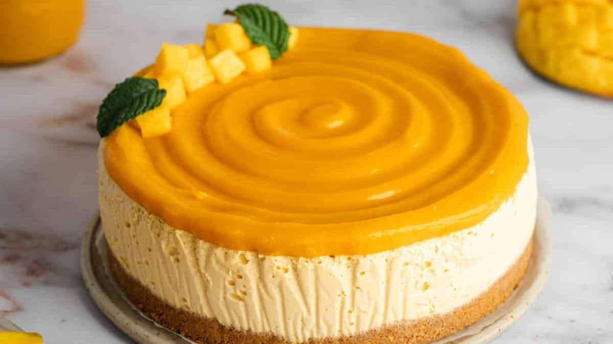 Cheesecake à la mangue.